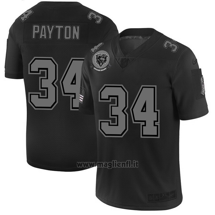 Maglia NFL Limited Chicago Bears Payton 2019 Salute To Service Nero